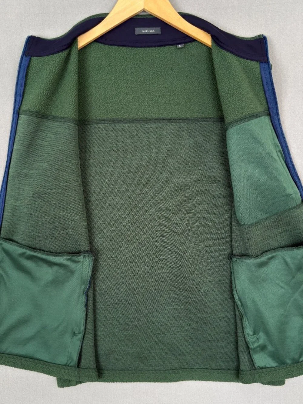 Turtleson Steele Full Zip Fleece Vest Green Men's L White Eagle Golf Club